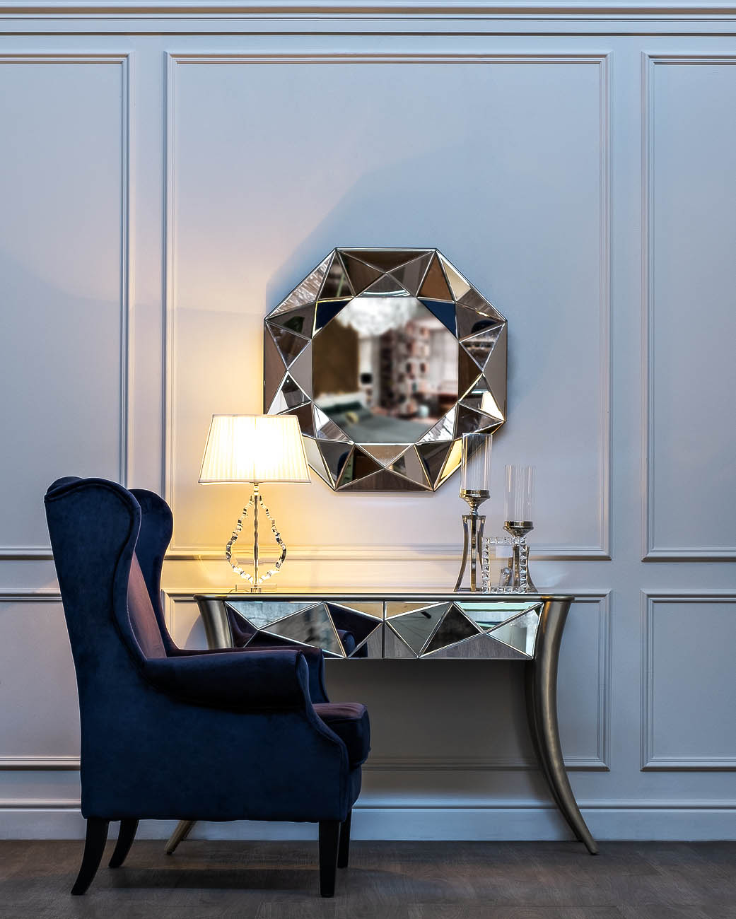 Консоль зеркальная с ящиками, GARDA DECOR.