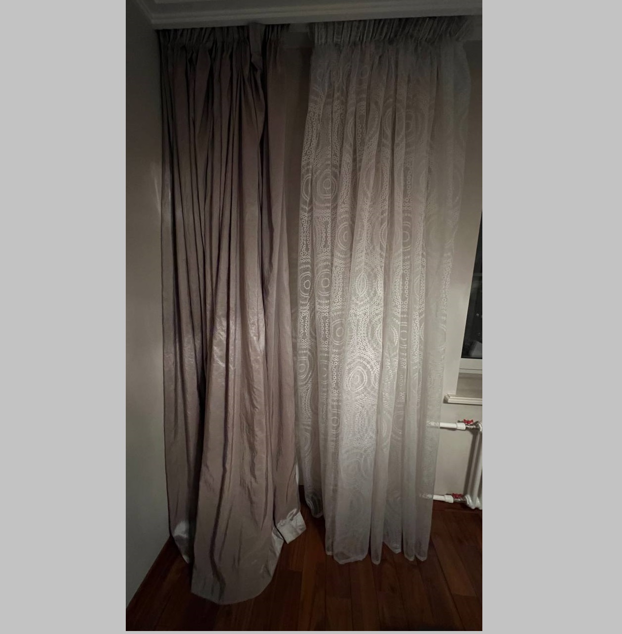 Комплект штор из 2-х полотен на подкладке +тюль